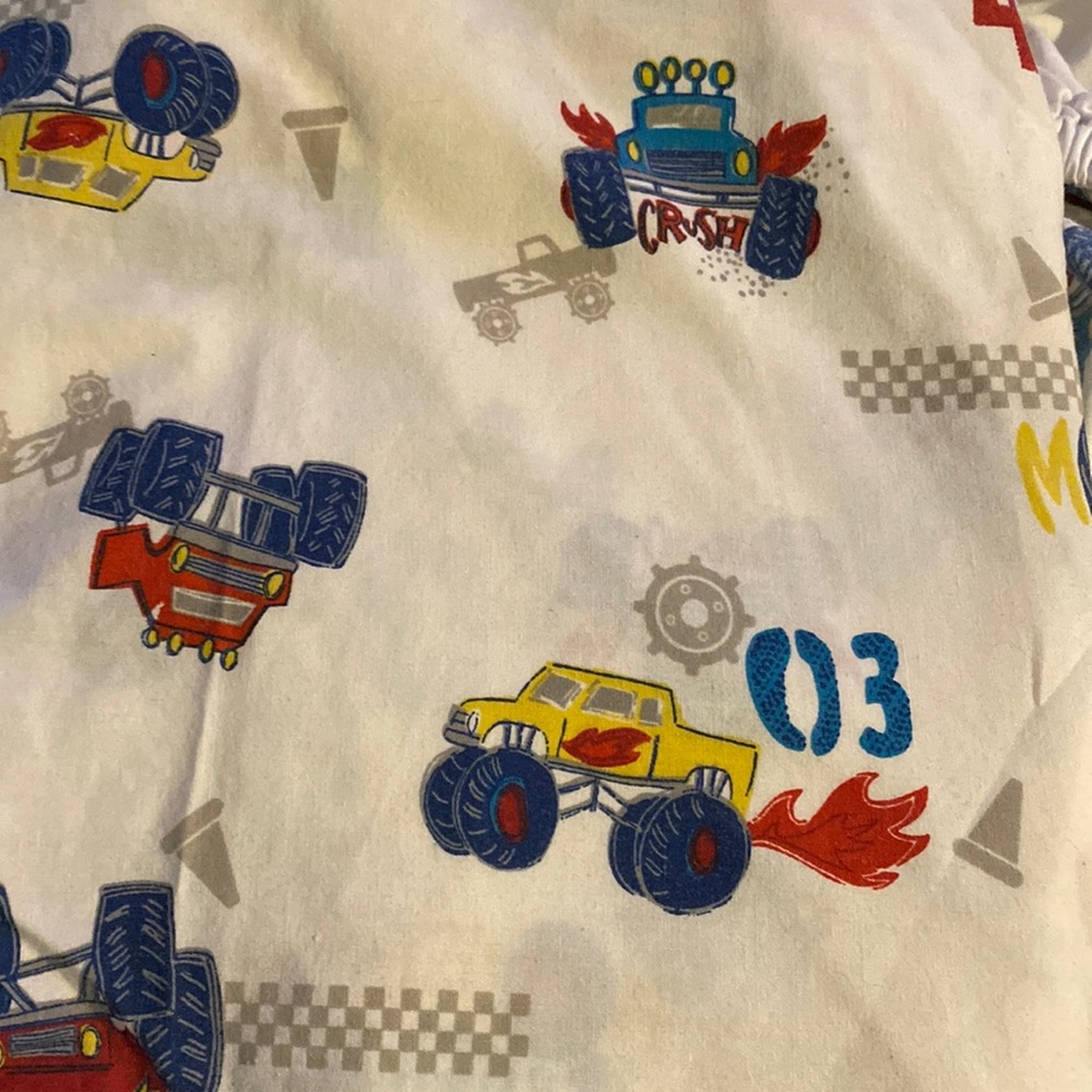 Jumping Beans monster truck sheet set for full size bed